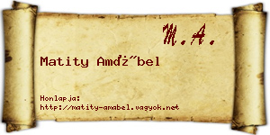 Matity Amábel névjegykártya
